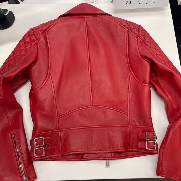 Brand New, Never worn Dsquared2 quilted detail zip-up leather jacket with tags - Picture 6 of 10